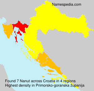 Surname Nanut in Croatia Surname Nanut in Croatia