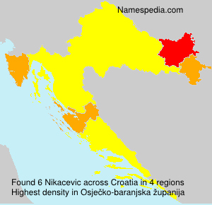 Surname Nikacevic in Croatia Surname Nikacevic in Croatia