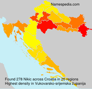 Surname Nikic in Croatia Surname Nikic in Croatia