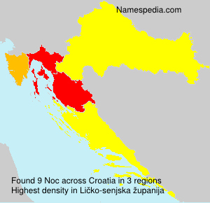 Surname Noc in Croatia Surname Noc in Croatia