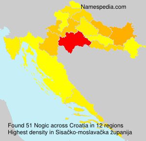 Surname Nogic in Croatia Surname Nogic in Croatia