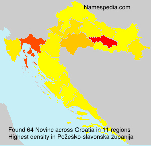 Surname Novinc in Croatia Surname Novinc in Croatia