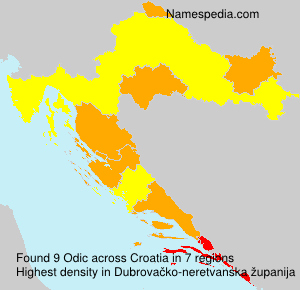 Surname Odic in Croatia Surname Odic in Croatia