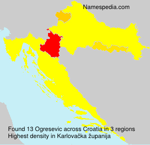 Surname Ogresevic in Croatia