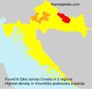 Surname Ojkic in Croatia