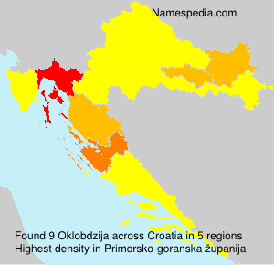 Surname Oklobdzija in Croatia