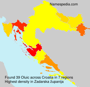 Surname Oluic in Croatia Surname Oluic in Croatia
