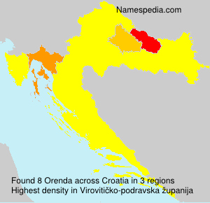 Surname Orenda in Croatia