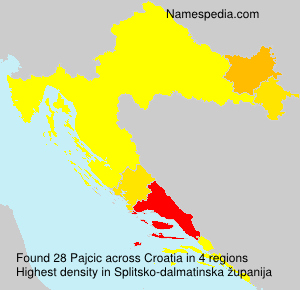Surname Pajcic in Croatia Surname Pajcic in Croatia