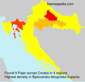 Surname Pajer in Croatia Surname Pajer in Croatia