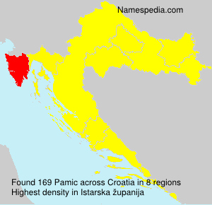 Surname Pamic in Croatia Surname Pamic in Croatia