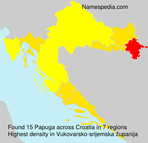 Surname Papuga in Croatia Surname Papuga in Croatia