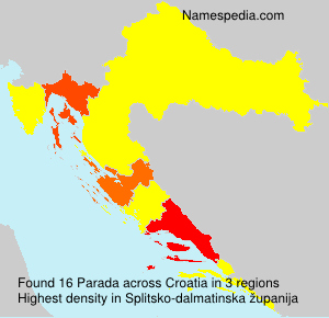 Surname Parada in Croatia Surname Parada in Croatia
