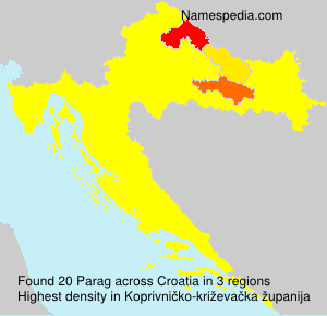 Surname Parag in Croatia Surname Parag in Croatia