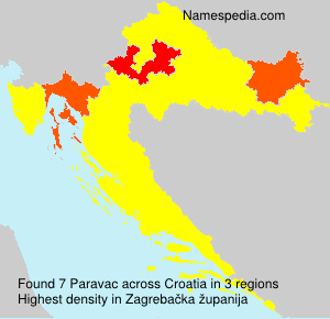 Surname Paravac in Croatia Surname Paravac in Croatia