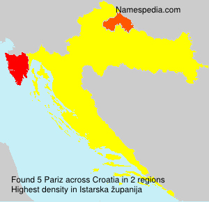 Surname Pariz in Croatia Surname Pariz in Croatia