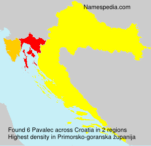 Surname Pavalec in Croatia Surname Pavalec in Croatia
