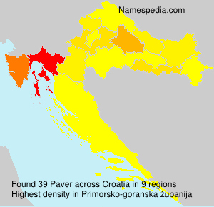 Surname Paver in Croatia Surname Paver in Croatia