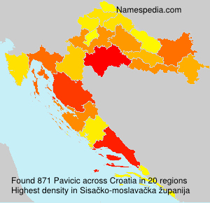 Surname Pavicic in Croatia Surname Pavicic in Croatia