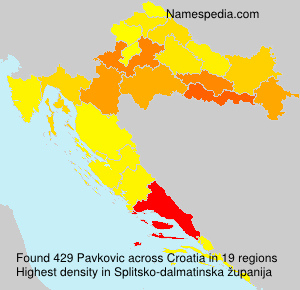 Surname Pavkovic in Croatia Surname Pavkovic in Croatia