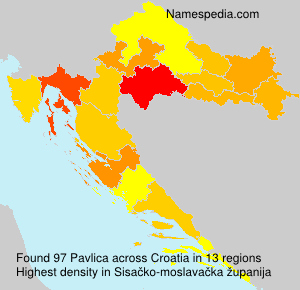 Surname Pavlica in Croatia Surname Pavlica in Croatia