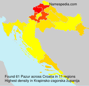 Surname Pazur in Croatia Surname Pazur in Croatia