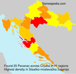 Surname Pecanac in Croatia Surname Pecanac in Croatia