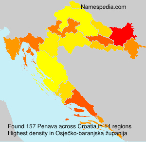 Surname Penava in Croatia Surname Penava in Croatia