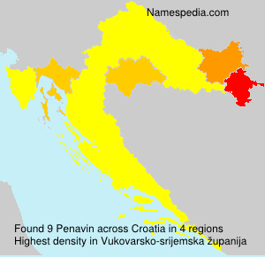 Surname Penavin in Croatia Surname Penavin in Croatia