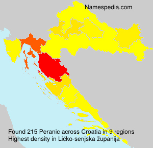 Surname Peranic in Croatia Surname Peranic in Croatia