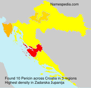 Surname Pericin in Croatia Surname Pericin in Croatia