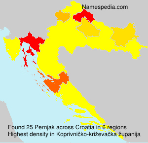 Surname Pernjak in Croatia Surname Pernjak in Croatia