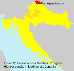 Surname Persak in Croatia