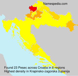 Surname Pesec in Croatia Surname Pesec in Croatia