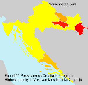 Surname Peska in Croatia Surname Peska in Croatia