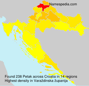 Surname Petak in Croatia Surname Petak in Croatia