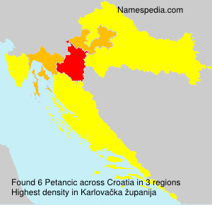 Surname Petancic in Croatia Surname Petancic in Croatia