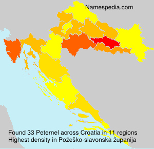 Surname Peternel in Croatia Surname Peternel in Croatia