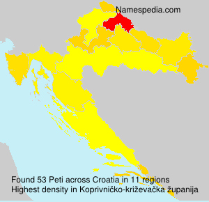 Surname Peti in Croatia Surname Peti in Croatia