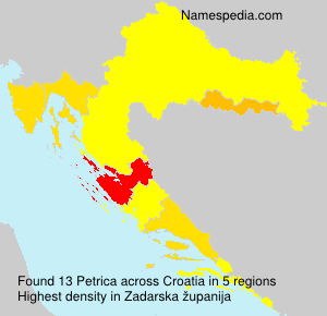 Surname Petrica in Croatia Surname Petrica in Croatia