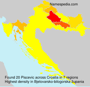 Surname Piscevic in Croatia Surname Piscevic in Croatia