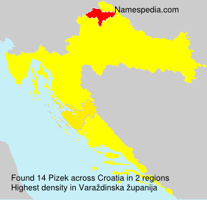 Surname Pizek in Croatia Surname Pizek in Croatia