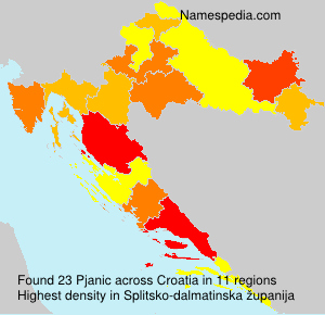 Surname Pjanic in Croatia Surname Pjanic in Croatia