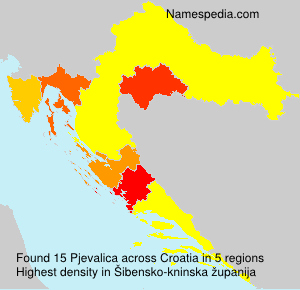 Surname Pjevalica in Croatia Surname Pjevalica in Croatia