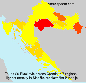 Surname Plackovic in Croatia Surname Plackovic in Croatia