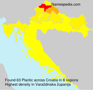 Surname Plantic in Croatia Surname Plantic in Croatia