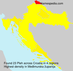 Surname Pleh in Croatia Surname Pleh in Croatia
