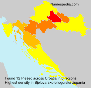 Surname Plesec in Croatia Surname Plesec in Croatia