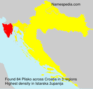 Surname Plisko in Croatia Surname Plisko in Croatia