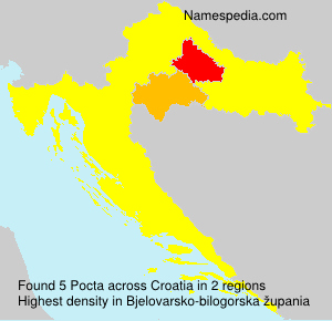 Surname Pocta in Croatia Surname Pocta in Croatia